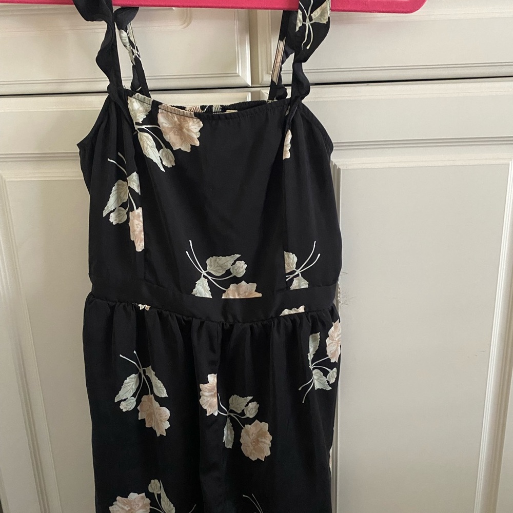 LUXE Black Floral romper